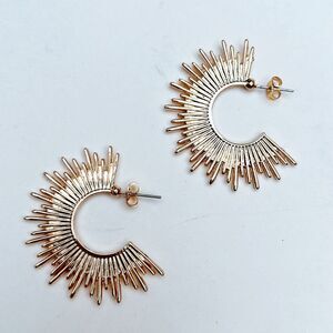sun radiant gold hoop earrings H4